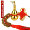 Красная веревка 7cm, шесть императорских денег N3