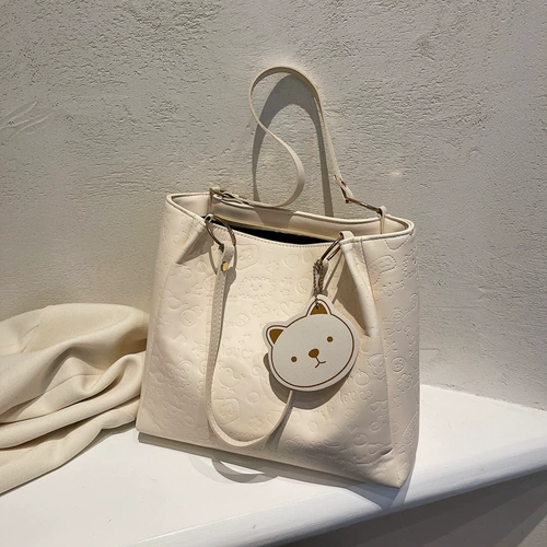 Летняя вместительная и большая сумка через плечо, изысканный стиль, в корейском стиле