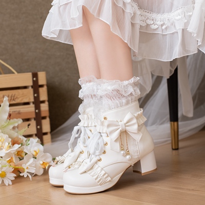 taobao agent Cute genuine footwear, high low boots, Lolita style, plus size