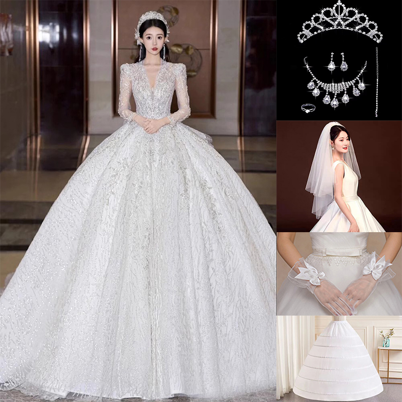  Qiti wedding dress plus eight pieces+L   + $4.71 