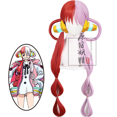 taobao agent Harajuku Fairy One Piece Red Theater version of UTA Uta world singer, yin, yin, yang head anime cos wig