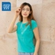 Jeanswest của phụ nữ thời trang in thanh niên mùa hè cổ tròn nhiều màu đơn giản ngắn tay áo phông phụ nữ - Áo phông