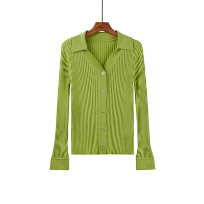 taobao agent Spring jacket, bra top, sweater, cardigan, knitted demi-season warm long-sleeve, V-neckline