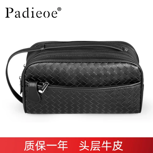 Мужская маленькая сумка клатч, вместительная и большая кожаная сумка с петлей на руку, бизнес-версия, из натуральной кожи