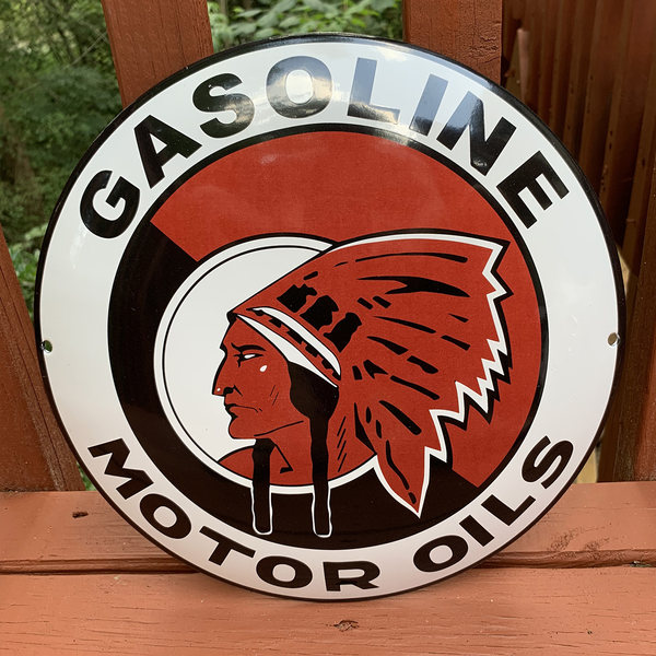 Сша ретро черный цвет люди индийские дозаправить стоять эмаль металл трехмерный реклама Вывеска бренда Vtg