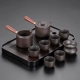10 наборов с фиолетовым песчаным чаем (боковая ручка/округление)+прямоугольник (пианино -рифма/цвет орехового ореха) черный