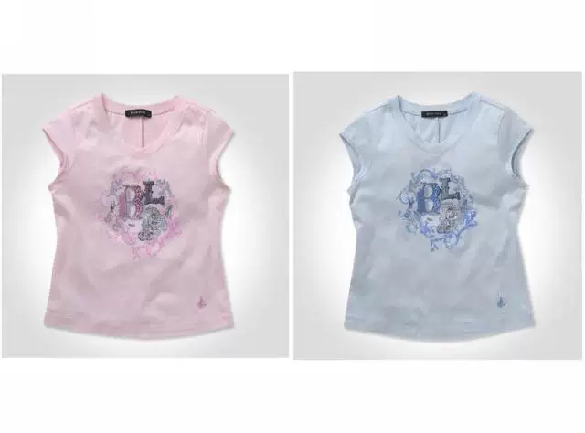 [Spot] Корейская детская одежда bean pole girls summer двухцветное ромбовидное принтование тонкая Т