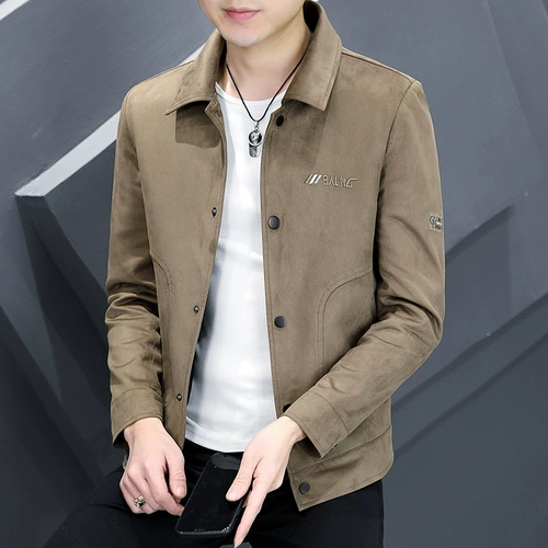 Бархатная мужская демисезонная куртка, мужской бархатный ретро плащ для отдыха, в корейском стиле
