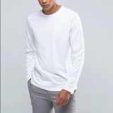 Хлопковый лонгслив, однотонное белое базовое приятное телу термобелье с круглым воротником, осенний