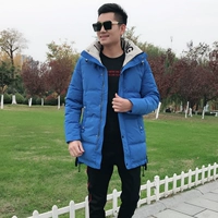 Мужская длинная утепленная куртка для влюбленных, зимний трендовый жакет, пуховик с пухом, средней длины, 2019, в корейском стиле