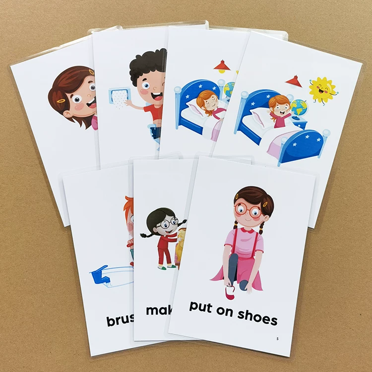 Teaching cognitive cards for early age for training, English