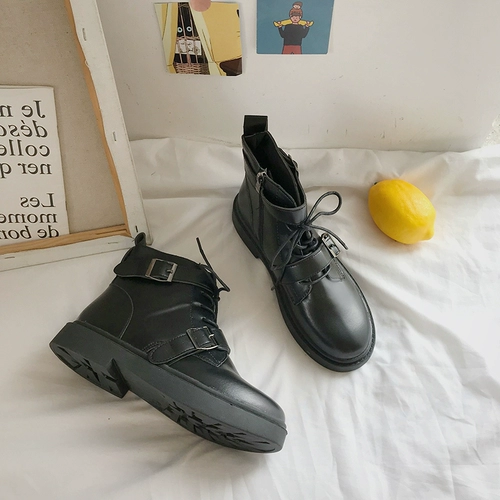 Martens, Tide, высокие короткие сапоги в английском стиле, демисезонные универсальные туфли, популярно в интернете, в британском стиле, 2019 года