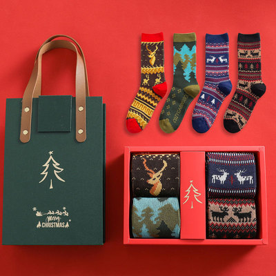 taobao agent Tide, gift box, Christmas demi-season socks, Birthday gift