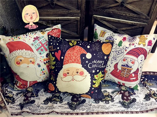 Рождественская подушка, наволочка, диван, популярно в интернете, рождественский подарок, подарок на день рождения