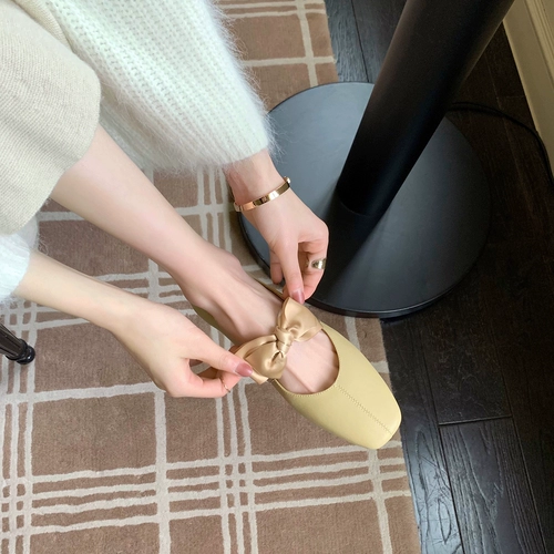 Обувь с бантиком, туфли для кожаной обуви, из натуральной кожи, коллекция 2023