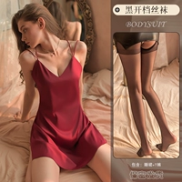 Jiu hong [Спящая юбка+т брюки] Открытые черные носки