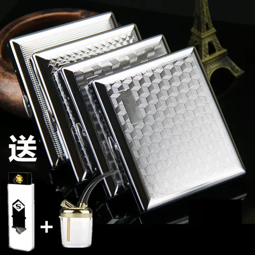 Мужской ультратонкий металлический креативный портсигар из нержавеющей стали, подарок на день рождения