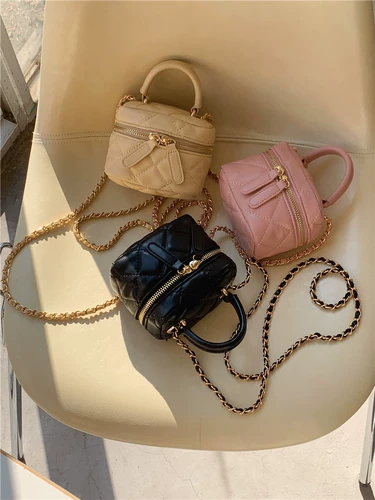 Весенняя летняя маленькая цепь с ромбовидным узором, сумка на одно плечо, помада, небольшая сумка, в стиле Шанель