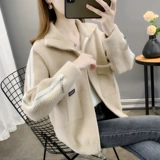 Короткая модная куртка с молнией, демисезонный трикотажный лонгслив, кардиган, коллекция 2023