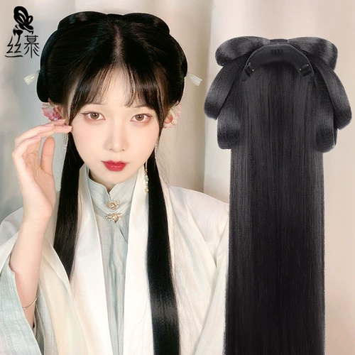 Костюм Hanfu Wig Buns интегрированные ленивые волосы с подручкой для волос мягкая волоса Bun Bun Древнее производство новички для начинающих волос