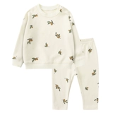 Брендовый детский хлопковый комплект, комбинезон, штаны, толстовка, осенний, популярно в интернете, в западном стиле, 2 шт, детская одежда