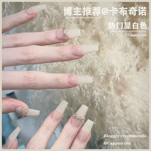 Кремовый белый лак для ногтей, полупрозрачный комплект для маникюра, коллекция 2022, популярно в интернете