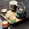 bình lọc trà thủy tinh Phong Cách Nhật Bản Từ Xa Du Lịch Núi Kungfu Trà Hộ Gia Đình Khay Trà Một Nồi Bốn Ly Lọc Đơn Giản Ấm Trà Túi Di Động bộ Nhỏ cốc uống trà Trà sứ