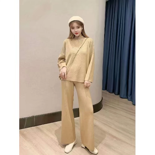 Демисезонный комплект, трикотажный модный свитер для отдыха, оверсайз