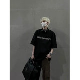 Летняя черная цветная футболка, в американском стиле, короткий рукав, европейский стиль