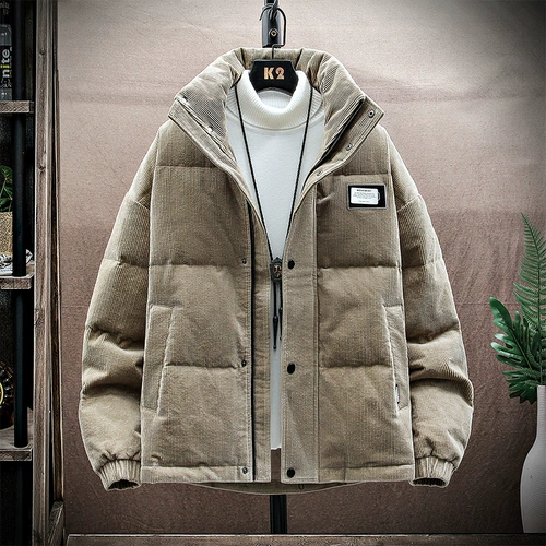 Мужской зимний пуховик, вельветовый жакет, мужская куртка, коллекция 2023, оверсайз, утиный пух