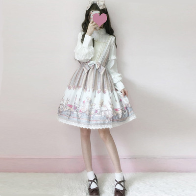 taobao agent Japanese doll, shiffon slip dress, Lolita style, punk style, Lolita Jsk