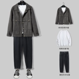 Демисезонный трендовый флисовый спортивный осенний комплект, 2020, в корейском стиле