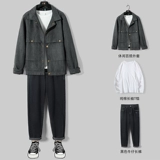 Демисезонный трендовый флисовый спортивный осенний комплект, 2020, в корейском стиле