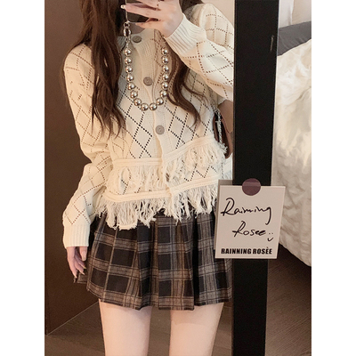taobao agent Demi-season cardigan, sexy sweater, short jacket, plus size, autumn