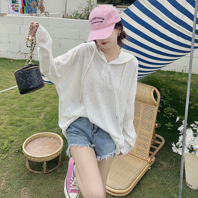 taobao agent Hat with hood, demi-season T-shirt, sun protection clothing, top, plus size, long sleeve, autumn, fitted