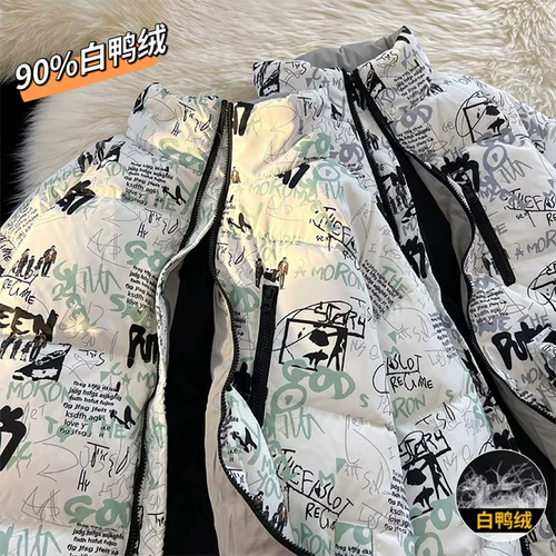 Демисезонный пуховик, удерживающая тепло короткая куртка, в американском стиле