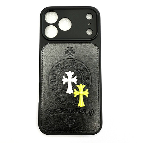 Chrome Hearts Embossed Cross Leather iPhone Case