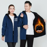 Флисовая длинная униформа медсестры для работы, водонепроницаемый нагрудник, зимняя куртка, увеличенная толщина, делается под заказ