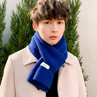 Мужской шарф, универсальная демисезонная утепленная удерживающая тепло трикотажная накидка для школьников, в корейском стиле