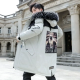 Мужской пуховик с пухом, длинная демисезонная утепленная куртка, средней длины