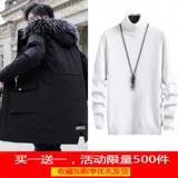 Мужской пуховик с пухом, длинная демисезонная утепленная куртка, средней длины