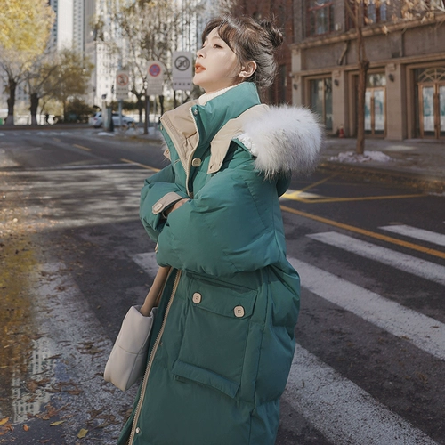 Брендовый пуховик с пухом, сексуальная куртка, 2021 года, в корейском стиле, увеличенная толщина