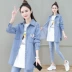 2021 áo sơ mi denim mùa xuân mới của phụ nữ mùa xuân và mùa thu phong cách nước ngoài tính khí giảm tuổi mặc bên ngoài áo khoác dài tay bùng nổ áo khoác - Áo sơ mi dài tay Áo sơ mi dài tay