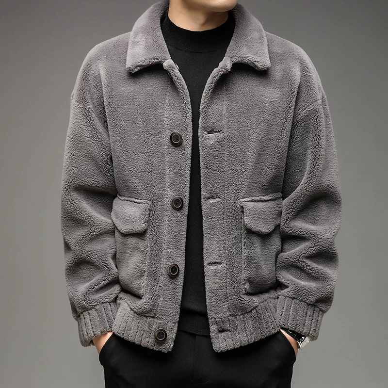 Демисезонный тренд шерстяной бархатная куртка, свободный крой, корейский стиль