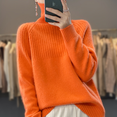 taobao agent Woolen demi-season velvet knitted sweater, long-sleeve, long sleeve