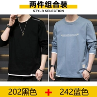 (С длинным рукавом) 202 черный +242 синий