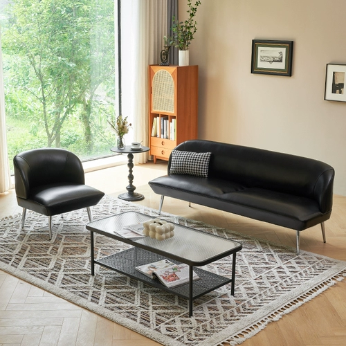 Скандинавский простой кожаный художественный диван, современная маленькая квартира, гостиная, магазин одежды, салон красоты, кожаный двухместный или трехместный диван с кошачьей царапиной