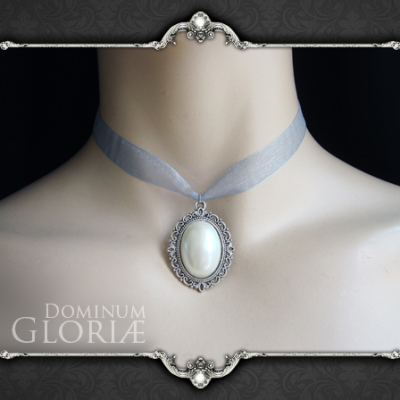 taobao agent Gloria ｜ In the time, the style of the retro blue yarn necklace elegant pearl neck decoration