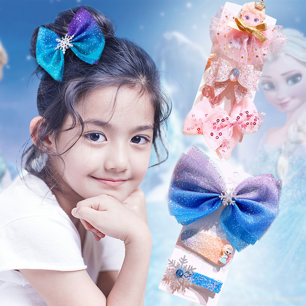 Детская заколка для волос с бантиком, мультяшные шпильки для волос, детский аксессуар для волос, «Холодное сердце»