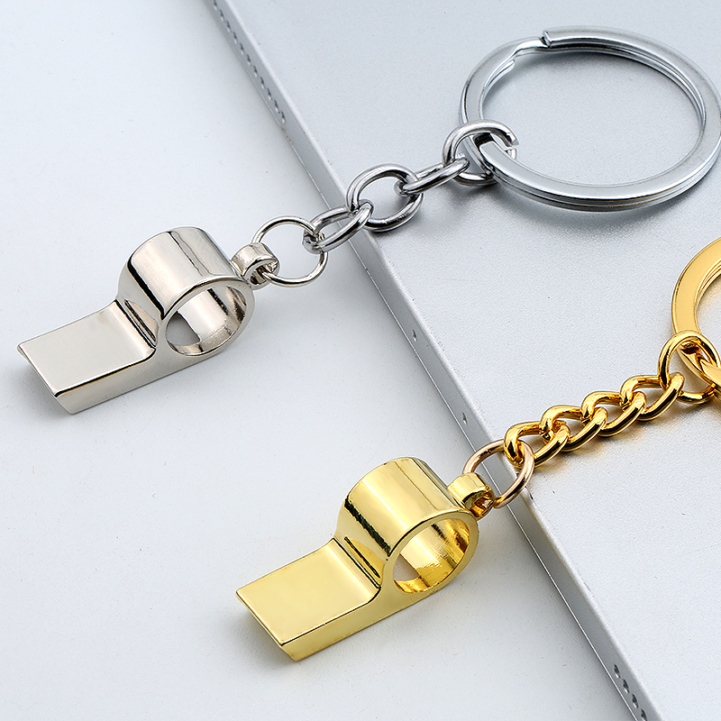 Portachiavi con fischietto per coppia, portachiavi in metallo, fischietto portatile, fischietto per arbitro, portachiavi semplice in metallo per bambini_voghion.com